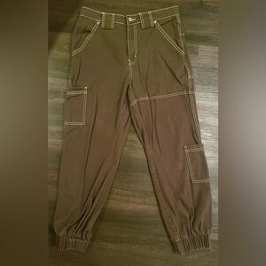 BDG - Women’s Army Green with Yellow Piping Cargo Pants